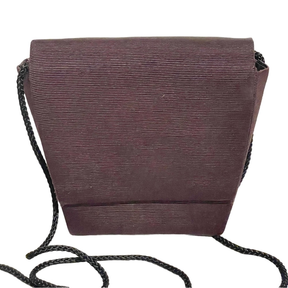 Whiting and Davis Dark Purple Vintage Magnet Snap Shoulder Bag Prom Wedding